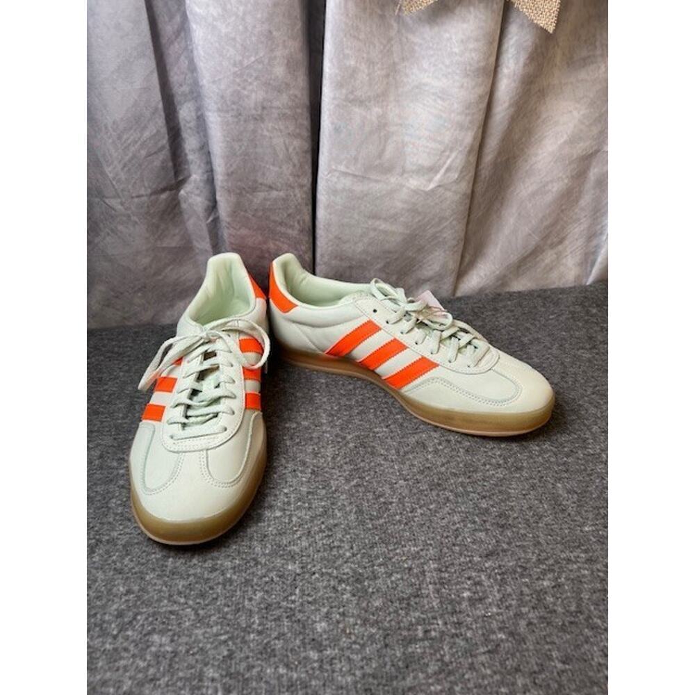Adidas Womens Gazelle Indoor Linen Green Solar Orange IF6982 Sz 10.5 - Picture 6 of 13